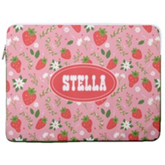 Personalized Strawberries Name Laptop Sleeve Case With Pocket