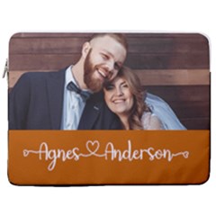 Personalized Photo Any Text Laptop Sleeve Case with Pocket (4 styles) - 17  Vertical Laptop Sleeve Case With Pocket