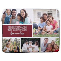 Personalized Photo Any Text Laptop Sleeve Case with Pocket (4 styles) - 17  Vertical Laptop Sleeve Case With Pocket