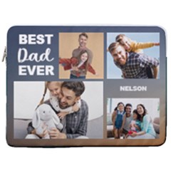 Personalized Photo Best Ever Name Laptop Sleeve Case with Pocket - 17  Vertical Laptop Sleeve Case With Pocket