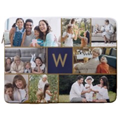 Personalized 8 Photo Initial Laptop Sleeve Case with Pocket (4 styles) - 17  Vertical Laptop Sleeve Case With Pocket