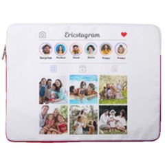 Personalized Instagram Name Laptop Sleeve Case with Pocket (4 styles) - 17  Vertical Laptop Sleeve Case With Pocket