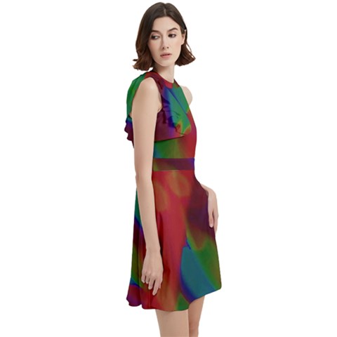 Cocktail Party Halter Sleeveless Dress With Pockets 