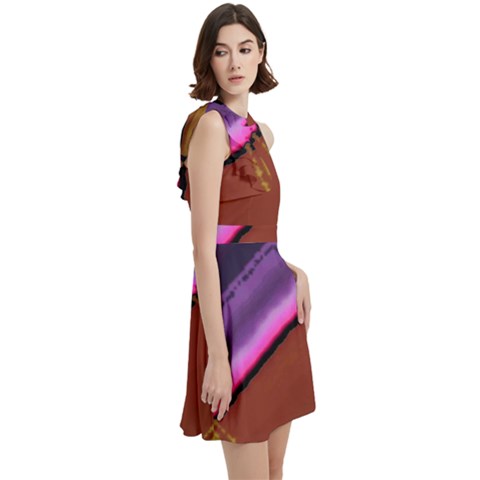 Cocktail Party Halter Sleeveless Dress With Pockets 
