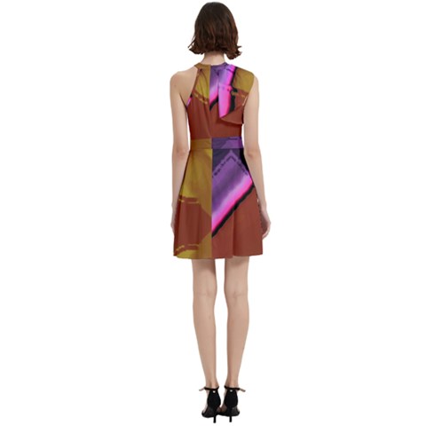 Cocktail Party Halter Sleeveless Dress With Pockets 