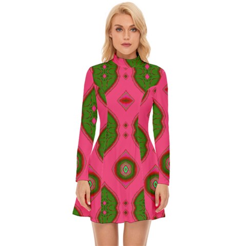 Long Sleeve Velour Longline Dress 