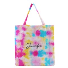 Personalized Tie Dyed Style Name Tote Bag - Grocery Tote Bag