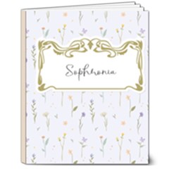 Personalized Name Flower Hardcover Notebook - 8  x 10  Hardcover Notebook