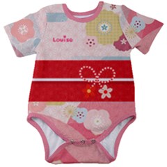 Personalized Kimono Pattern Name Baby Short Sleeve Bodysuit