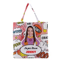 Personalized Super Mom Mother Photo Name Tote Bag - Grocery Tote Bag