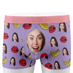 Personalized Photo Many Face Head Zipper Face Kiss Banana Boxer - Men s Boxer Briefs