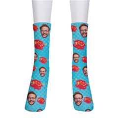 Personalized Super Dad Photo Sock - Crew Socks