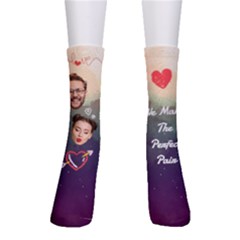 Personalized Love Line Couple Photo Sock - Crew Socks
