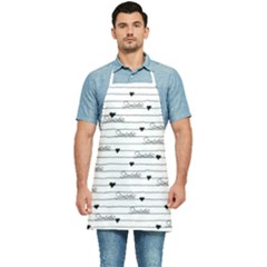 Personalized Black Heart Line Name Kitchen Apron