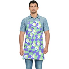 Personalized Y2k Flower Checked Name Kitchen Apron