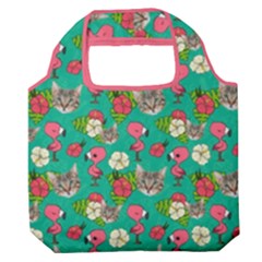 Personalized Tropical Summer Pet Many Head Premium Foldable Grocery Recycle Bag