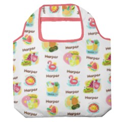 Personalized Tropical Summer Name Any Text Premium Foldable Grocery Recycle Bag