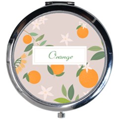 Orange Pattern - Mini Round Mirror