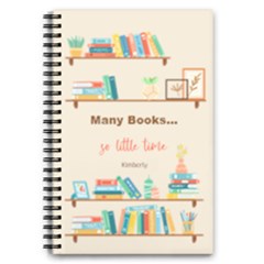 Personalized Any Text Book Shelf - 5.5  x 8.5  Notebook