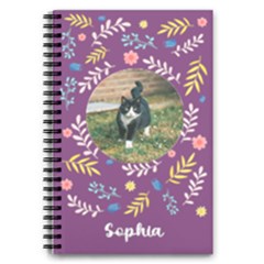 Personalized Any Text Flower Frame - 5.5  x 8.5  Notebook
