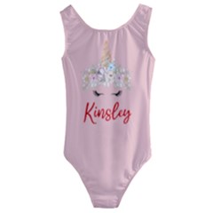 Personalized Unicorn Horn Name Any Text - Kids  Cut-Out Back One Piece Swimsuit