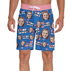 Personalized Photo I Love My Wife - Men s Beach Shorts