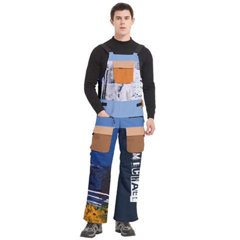 Men s Side Zip Front Pouch Ski And Snowboard Bib Pants	 