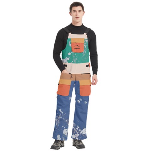 Men s Side Zip Front Pouch Ski And Snowboard Bib Pants	 