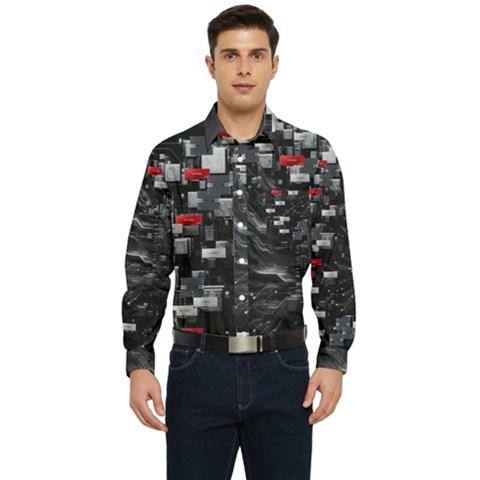 Men s Long Sleeve Pocket Shirt  