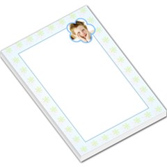 Green Flowers Blue Border - Large Memo Pads