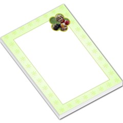 Green Flowers Green Border - Large Memo Pads