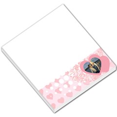 Pink Hearts White Dots Footer - Small Memo Pads