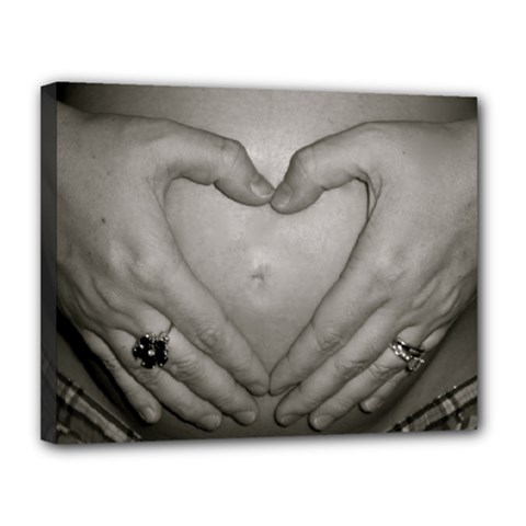 belly love - Canvas 14  x 11  (Stretched)
