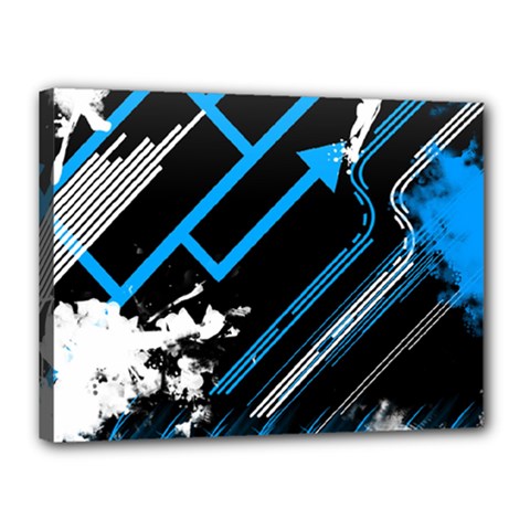 Retro Blue by iJoshsubscribed - Canvas 16  x 12  (Stretched)