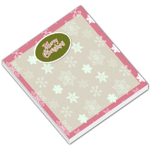 Pink Snowflake Merry Christmas Memo By Klh
