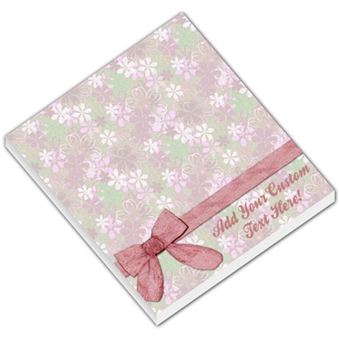 Lovely Pink Bow Memo Pad By Angela