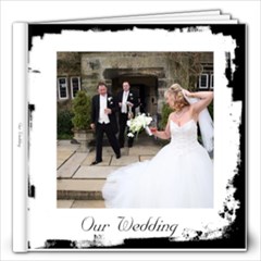 Our Wedding Simple Black & White  Frameless Album - 12x12 Photo Book (20 pages)