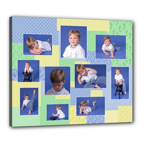 Baby Boy Portrait Collage 20x24 Canvas - Canvas 24  x 20  (Stretched)