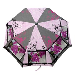 Pink & grey love umbrella 1 - Folding Umbrella