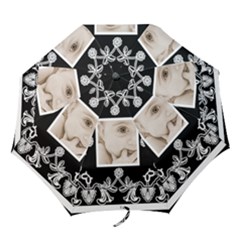 Art Nouveau Black & White Folding Umbrella Art Nouveau Black & White Folding Umbrella