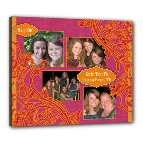 Pink & Orange Collage Canvas 20x24 - Canvas 24 x 20 (Stretched) Pink & Orange Collage Canvas 20x24 - Canvas 24 x 20 (Stretched)
