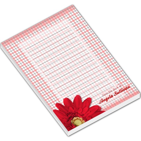 Red Daisy Large Notepad By Angela