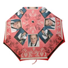 red laceart nouveau Folding Umbrella red laceart nouveau Folding Umbrella