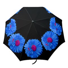 Blue painted Daisy Umbrella - Folding Umbrella