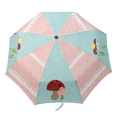 pnk and blue flower umberella - Folding Umbrella