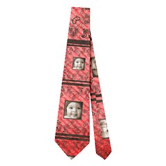 Art Nouveau Scarlet Scrolls Double Sided Tie