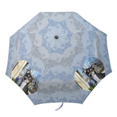 Blue Waves Brag Umbrella - Folding Umbrella