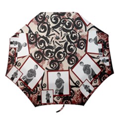 Funky Fantasy Black red & beige folding umbrella