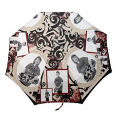 Funky Fantasy Black red & beige 2 folding umbrella