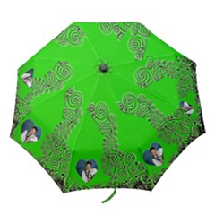 Fantasia Acid Lime & black heart umbrella - Folding Umbrella Fantasia Acid Lime & black heart umbrella - Folding Umbrella